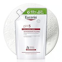 Eucerin pH5 Detergente Fluido Refill 400 ml, Ricarica detergente viso e corpo delicato e idratante per lavaggi frequenti, Bagnoschiuma senza sapone per tutta la famiglia per pelle secca e sensibile