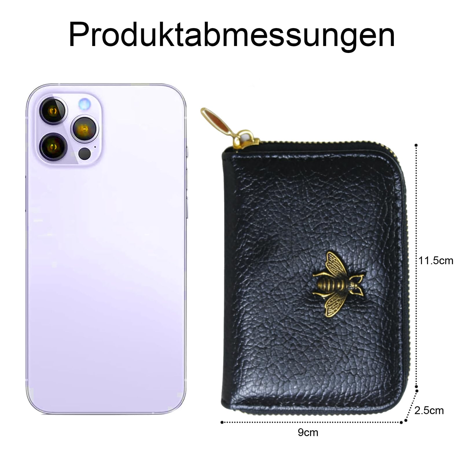 Kartenhalter Geldbörse Klein Kreditkartenetui mit 9 Kartenfächern und 2 Geldfächern, RFID Schutz Damen Geldbörse Wallet für Reisen und den Täglichen Gebrauch (A)