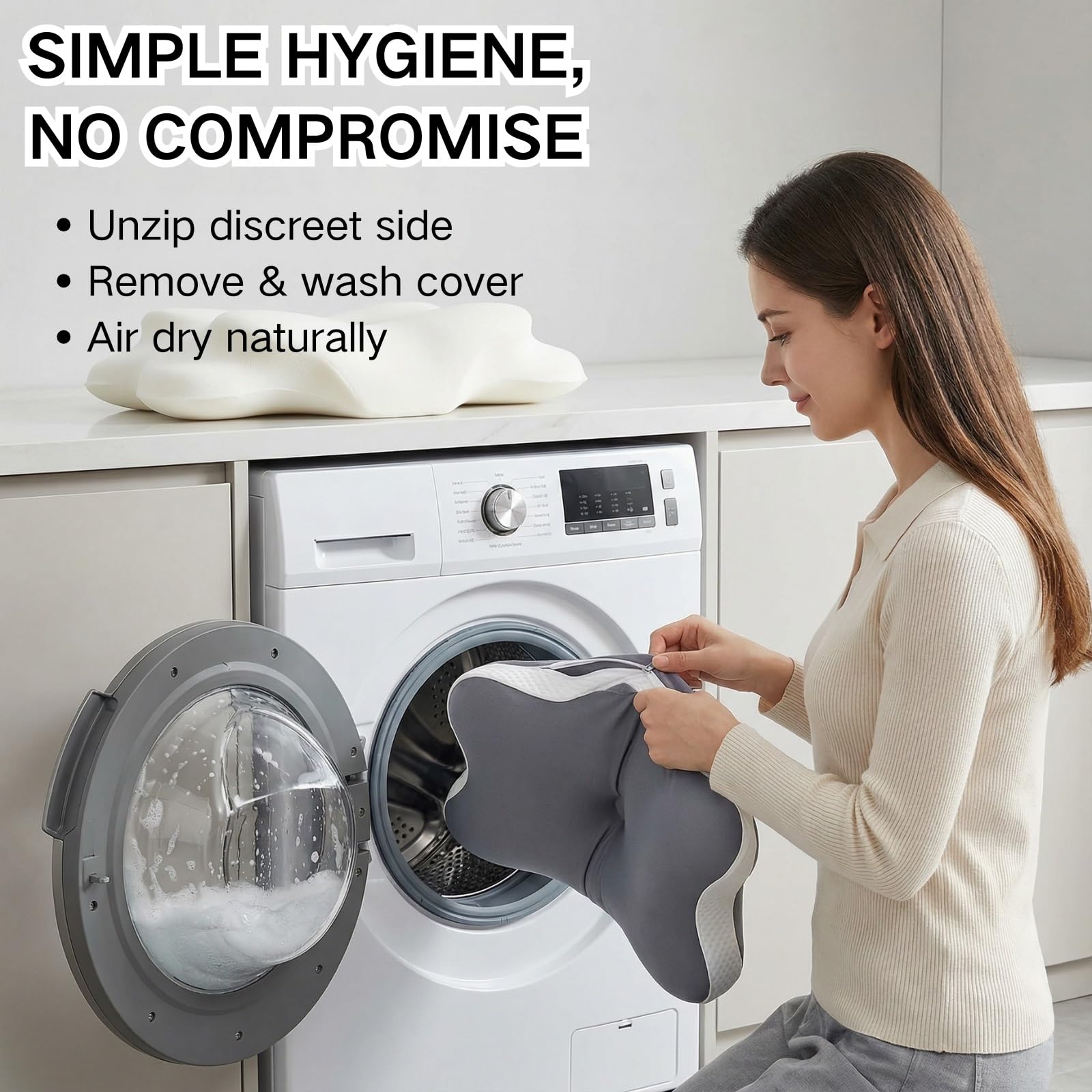 Generisch Kissen-Nacken HerapiekissenKissen 2 Set Ergonomisches RthopädischesKissen, Schlafkissen Anti Schnarch Für Rücken, Seiten Und Bauchschläfer(Dark Gray)