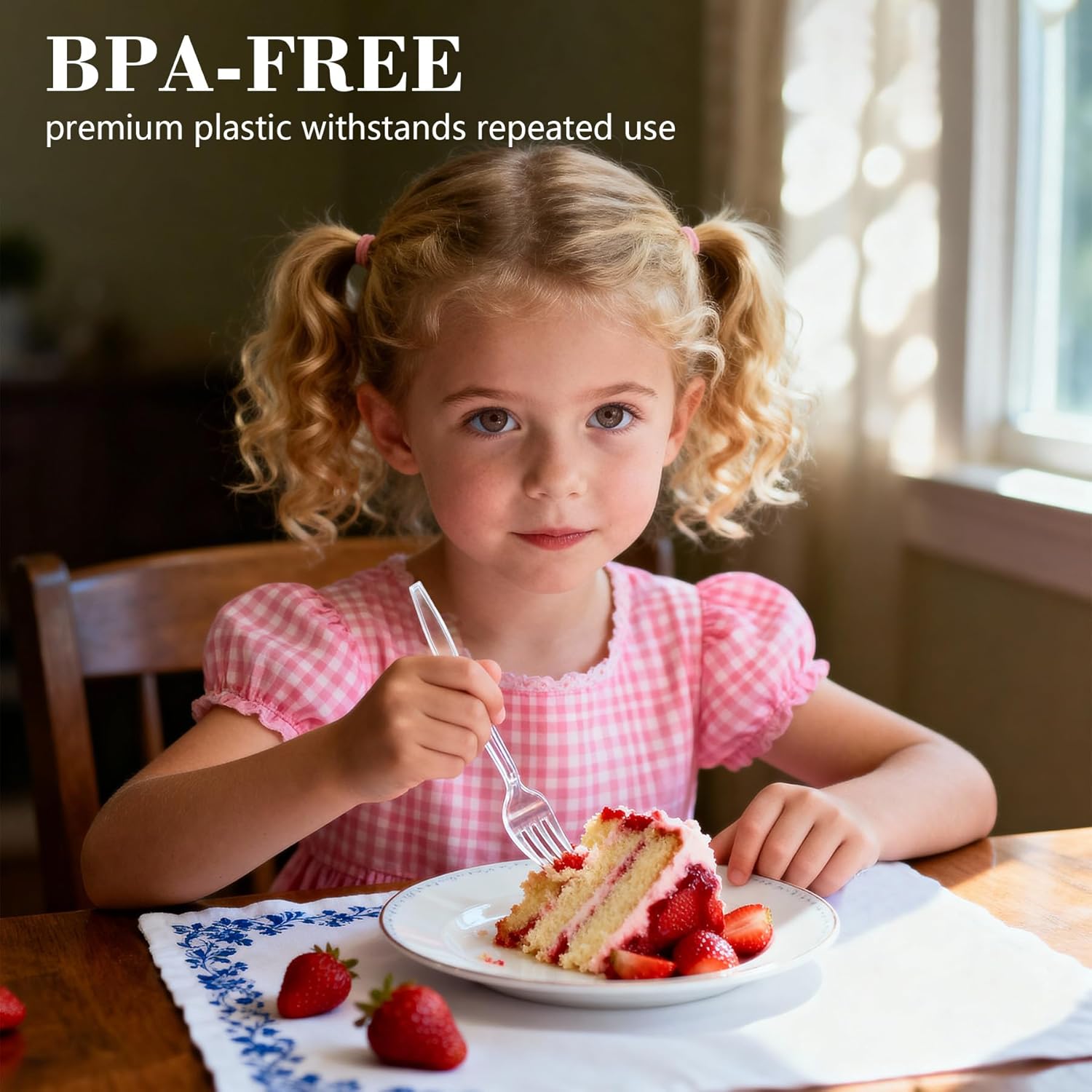 400 Count Heavy Duty Clear Plastic Forks, Solid and Durable Disposable Forks, BPA-Free and Heat Resistant, Premium Disposable Fork for Daily Use and Party - Image 5