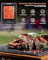 Vista 3 de Termómetro Bluetooth para carne, termómetro digital inalámbrico de 500 pies con 4 sondas, recargable para cocinar con precisión