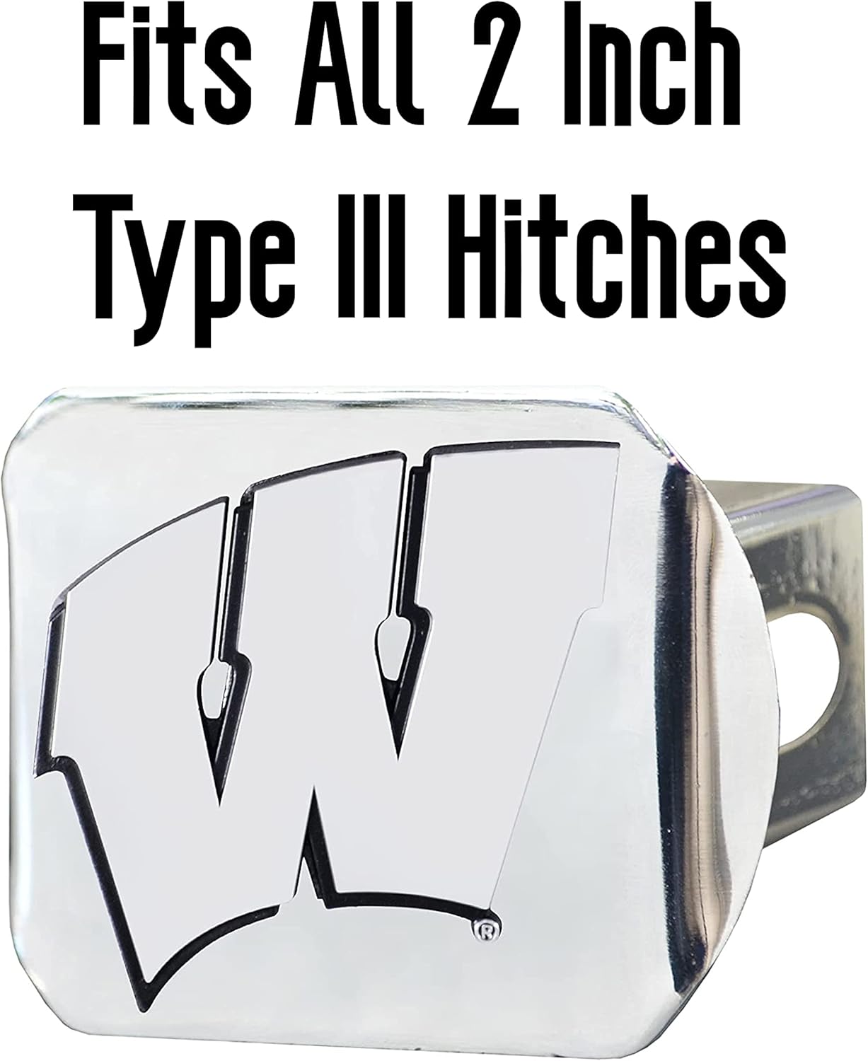 FANMATS NCAA University of Wisconsin Badgers Chrome Hitch Cover , 3.4"x4"