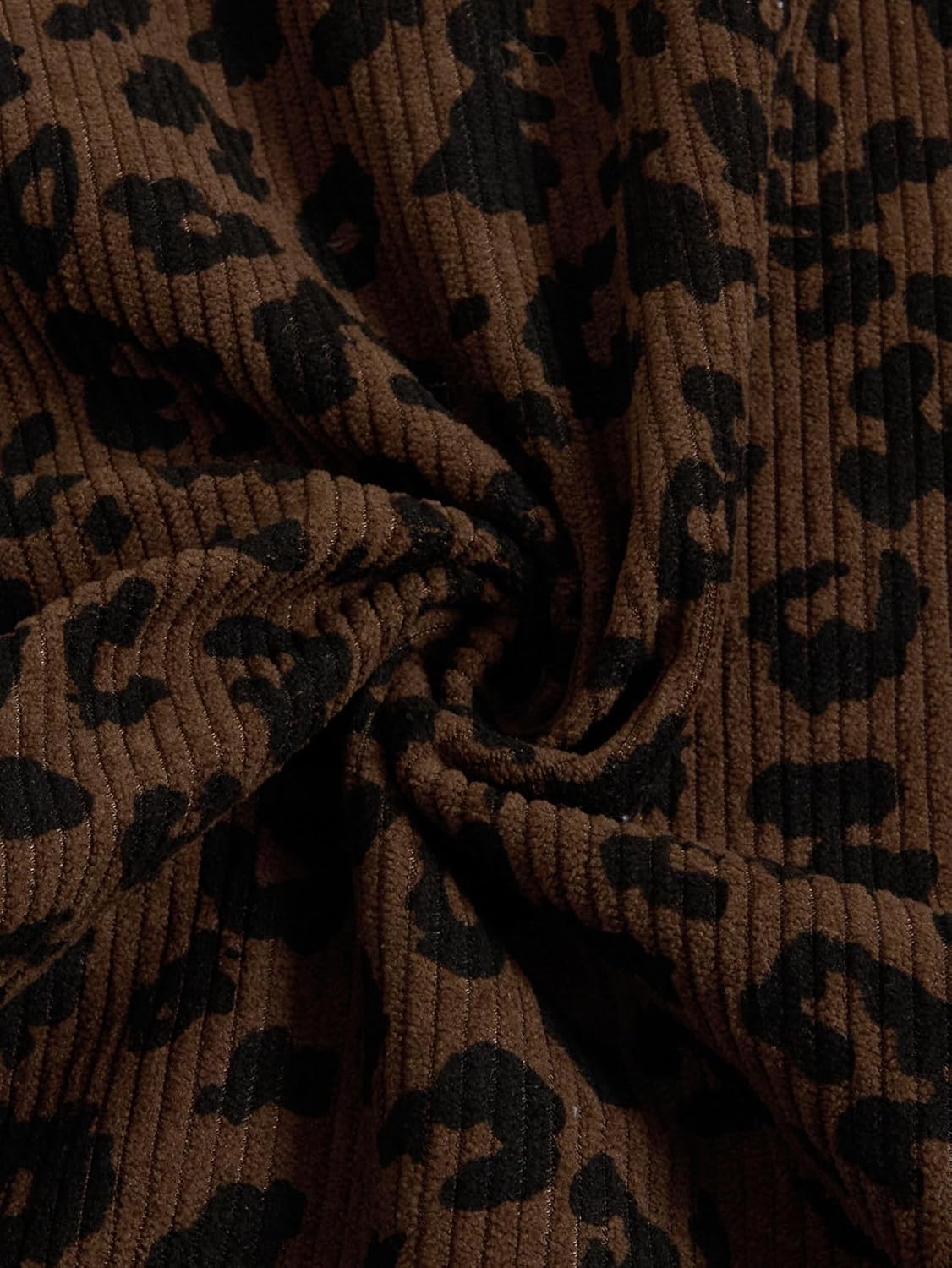 SweatyRocks Women's Leopard Print Sweatshirt Quarter Zip Collar Long Sleeve Pullover Tops - Image 4