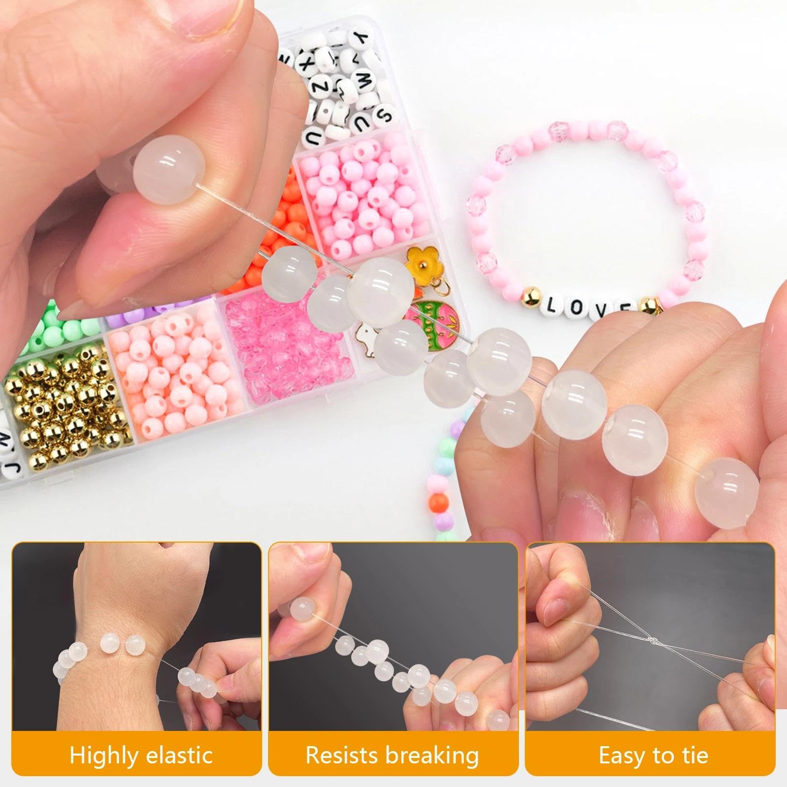 Realizzare braccialetti artigianali Filo elastico per braccialetti in fibra resistente, cordino elasticizzato, filo per perline acquista in modo economico - spedizione gratuita, recensioni reali con foto