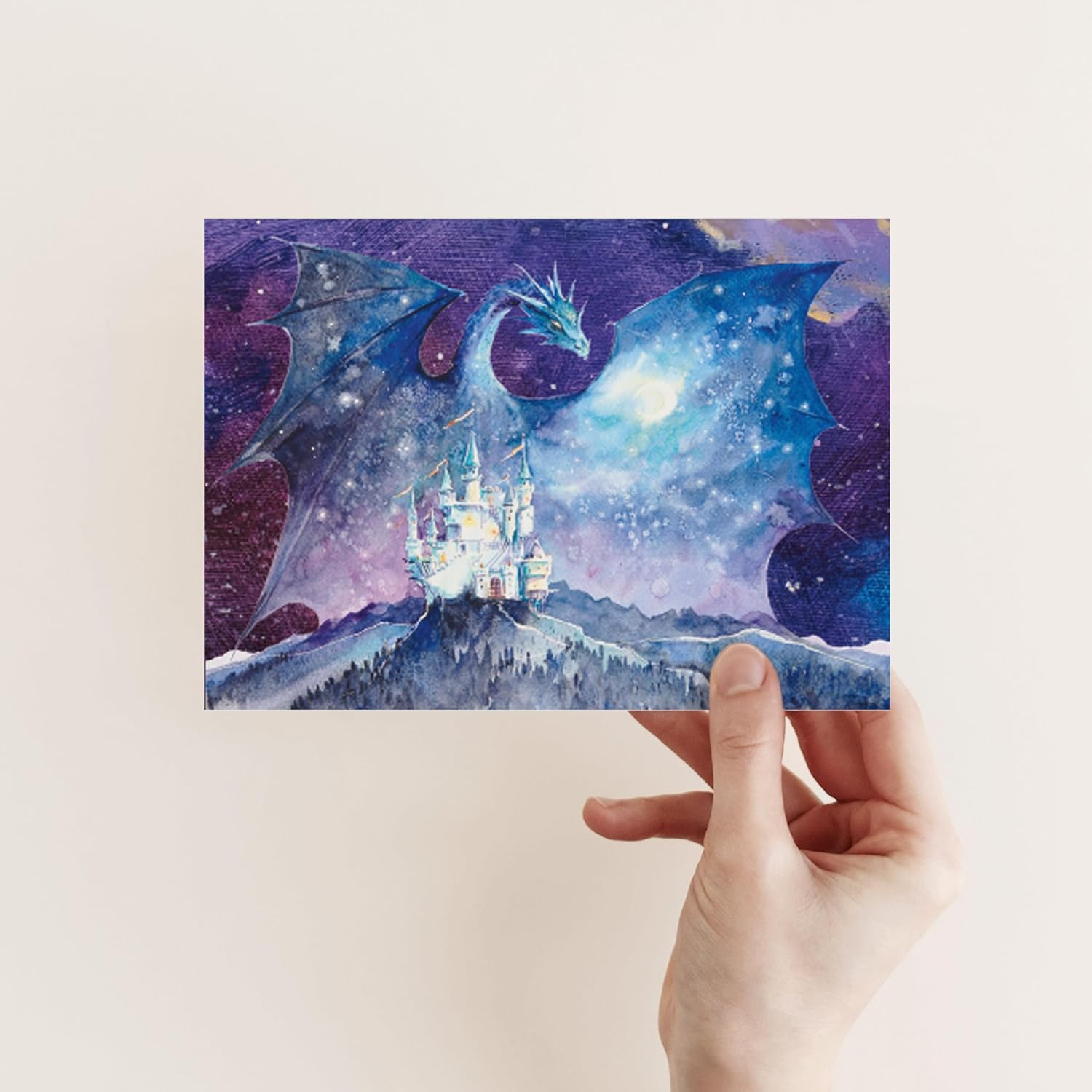 Ritzy Rose 24-Pack Blank Greeting Cards with White Envelopes – 6 Fantasy Dragon Designs – Magical and Enchanting Stationery for Holiday and Year-Round Occasions, Premium Cardstock, Card Box Set