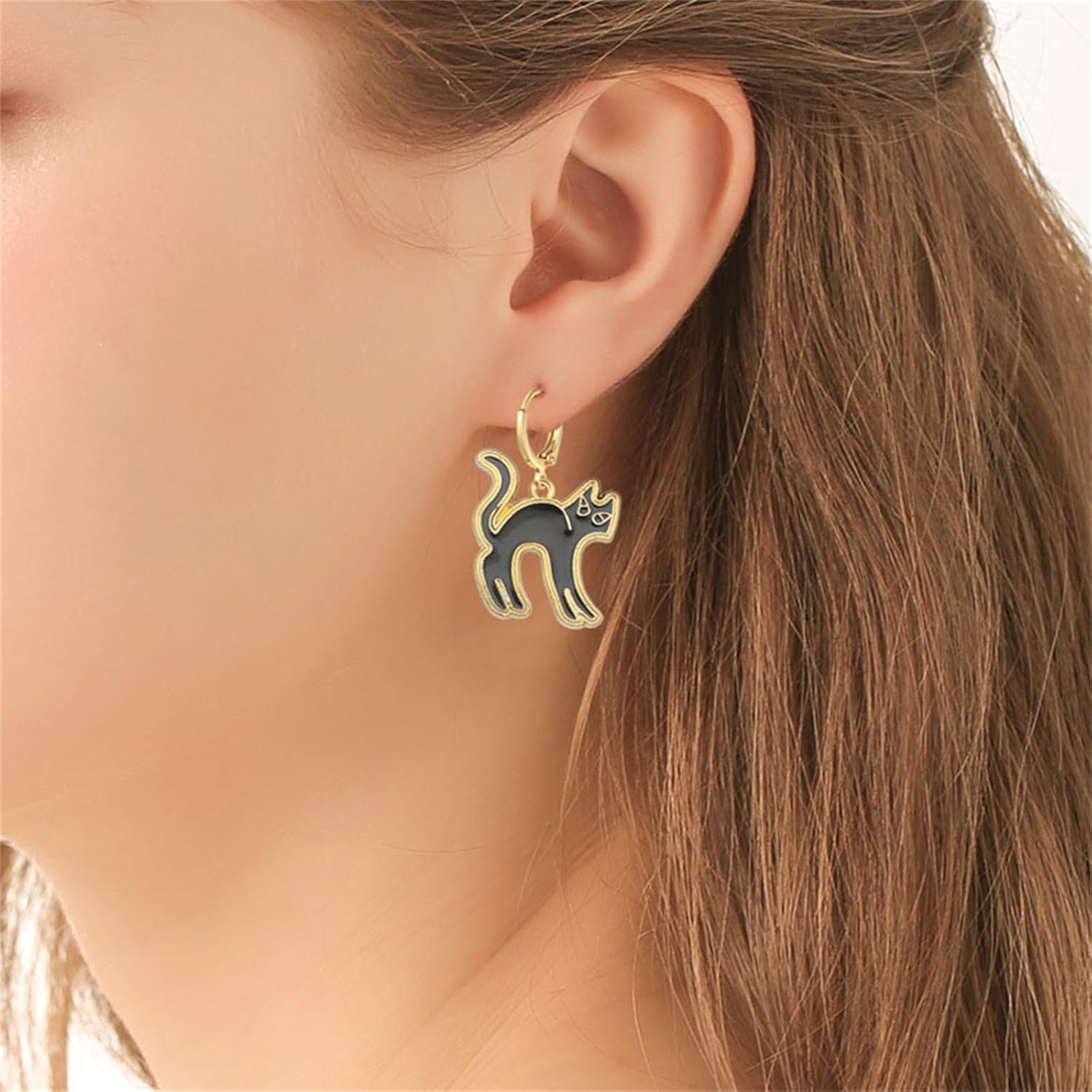 Dreuyet 9 Pairs Halloween Hoop Earrings for Women Unique Spooky Bat Ghost Spider Pumpkin Skull Cat Witch Crow Scary Dangle Drop Statement Earrings Halloween Cosplay Costume Earring Holiday Jewelry - Image 4