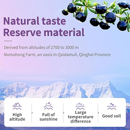 Miniatura 2 de Hee Creek Super Grade Black Goji Berry Black Wolfberry Tea 7.76oz/220g Té de bayas de Goji silvestres naturales sin cafeína, té de hierbas chinas