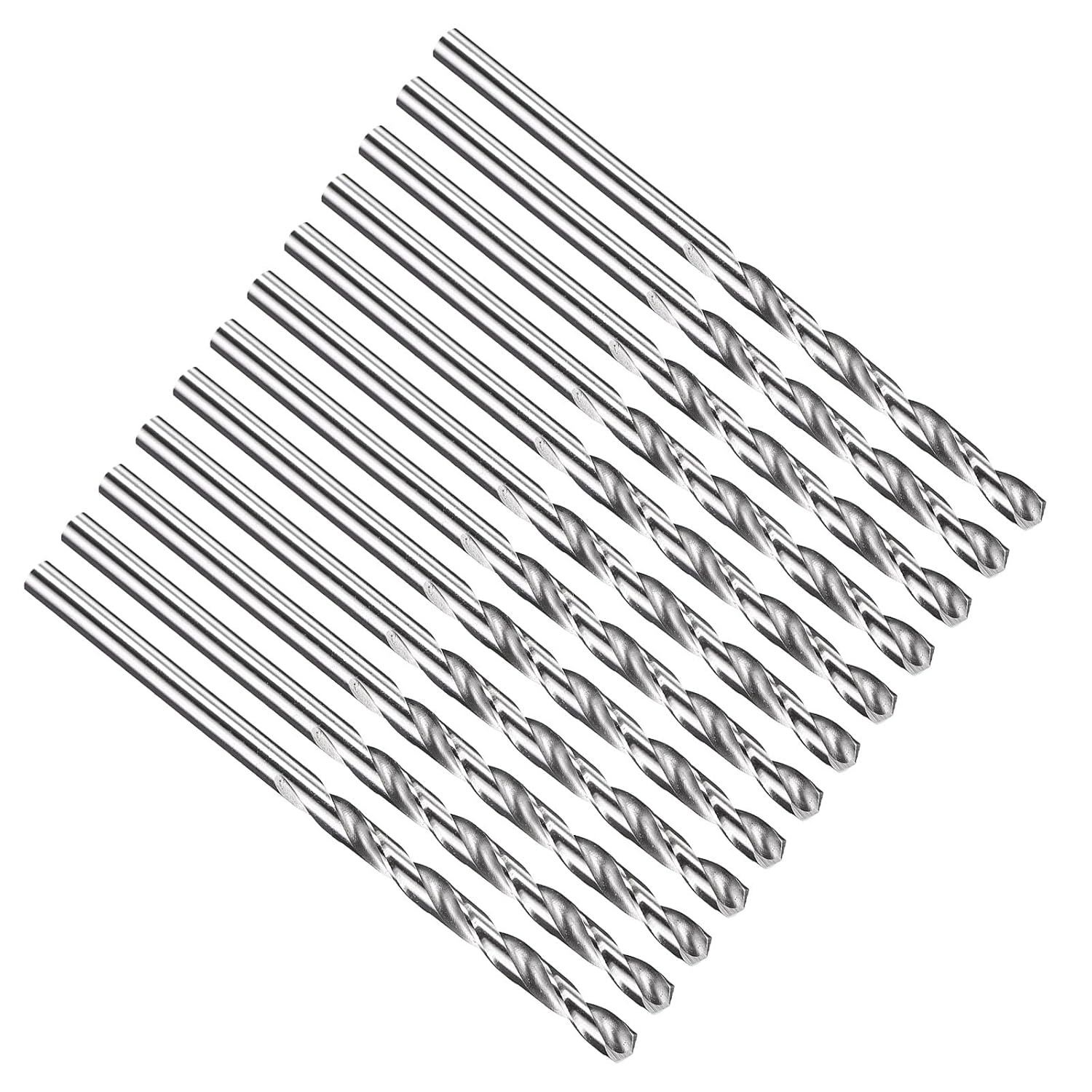 PATIKIL #33 Drill Bit, Micro Jobber Straight Shank M2 High-Speed Steel 118° Uncoated Bright for Stainless Steel Hard Metal - 12 Pack