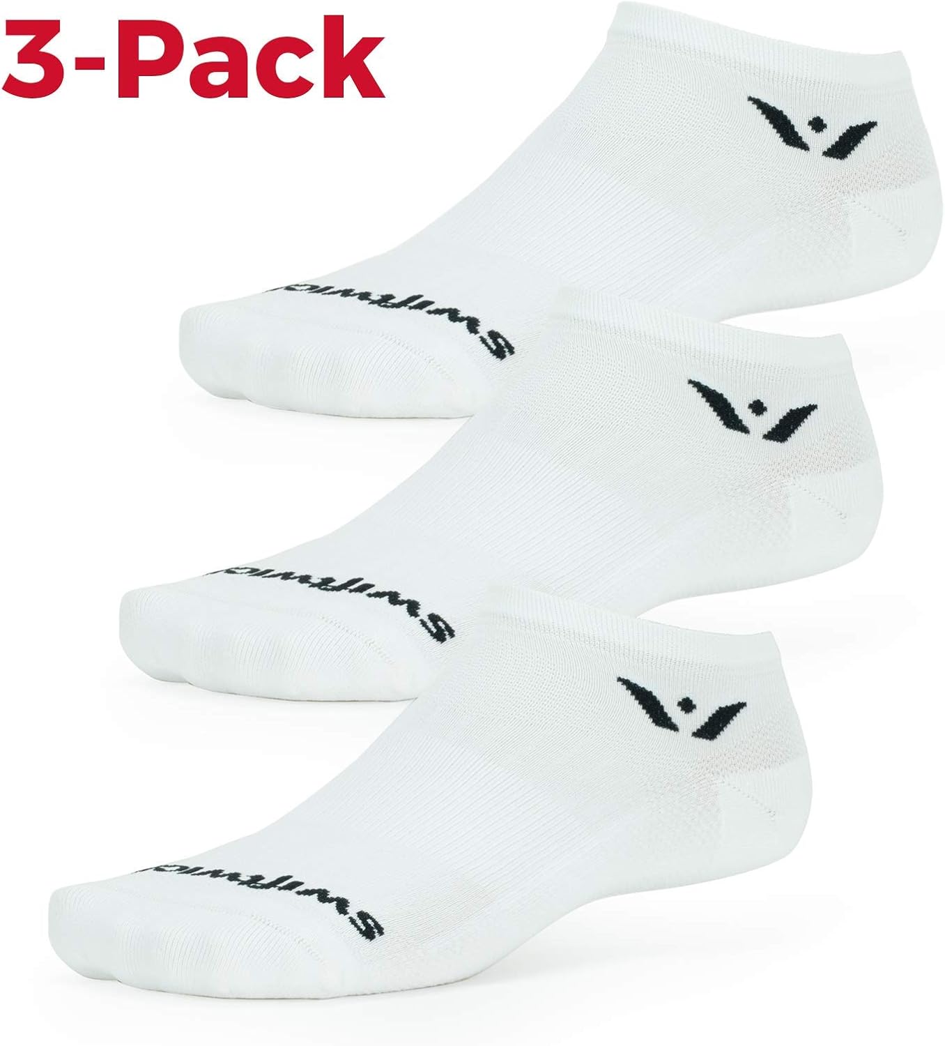 Swiftwick - PERFORMANCE No Show (3 Pairs) Running & Golf Socks, Cushioned No-Show - Image 3