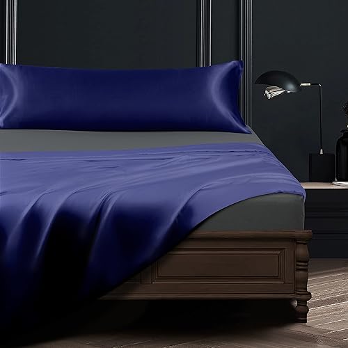 Vista 56 de BEDSUM Paquete de 2 fundas de almohada de satén de seda King para cabello y piel, suaves y lujosas, fundas de almohada con cierre de sobre, 20 x 36