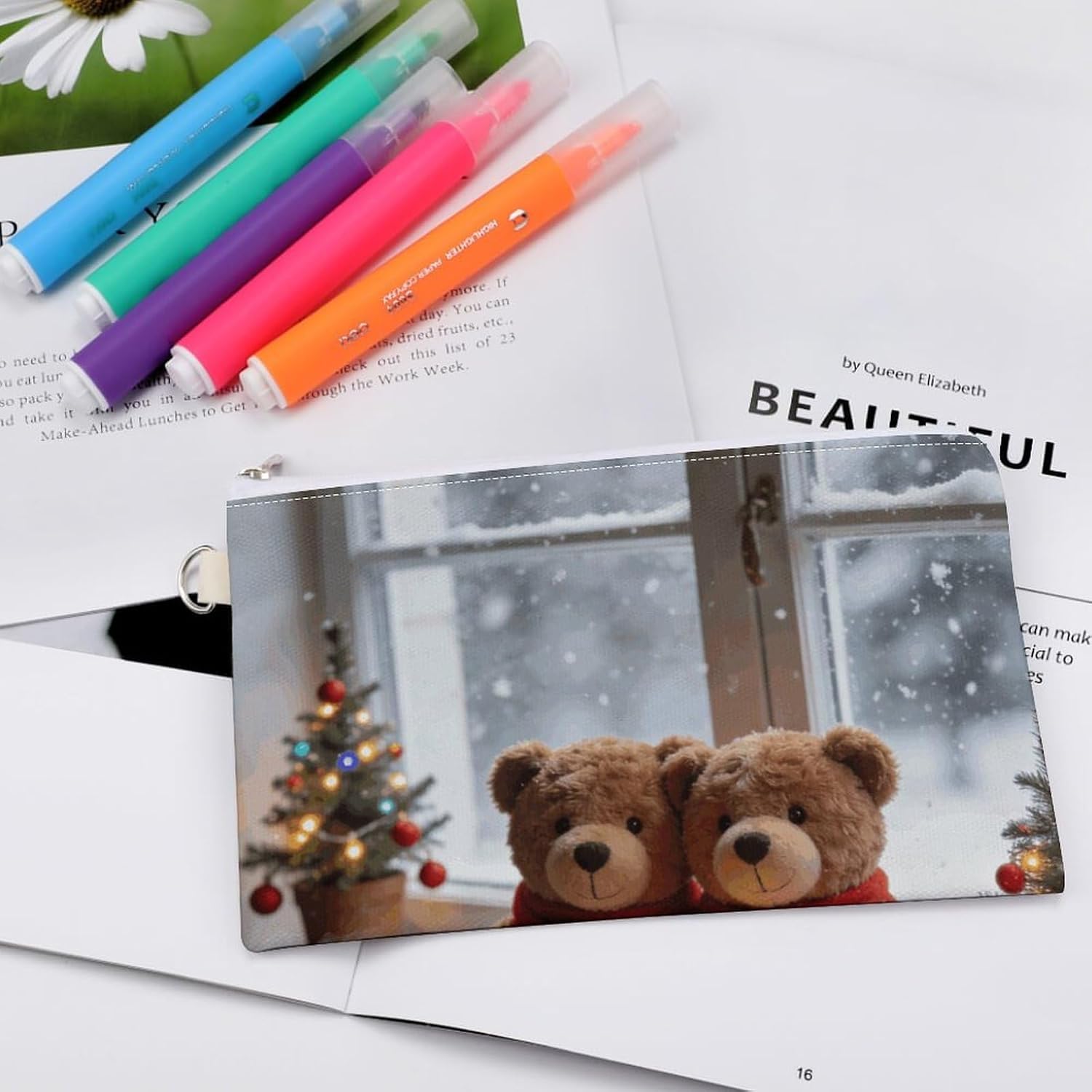 Christmas Joy Large Portable Canvas Wallet image 4