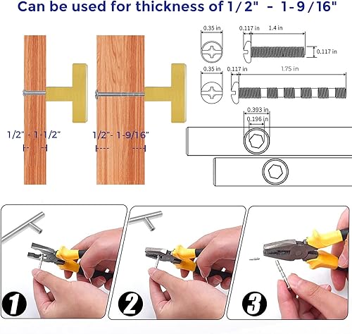Vista 42 de Ravinte Paquete de 3 pomos cuadrados negros para gabinete, tiradores cuadrados de 2 pulgadas, color negro mate, manijas de gabinete de cocina de un