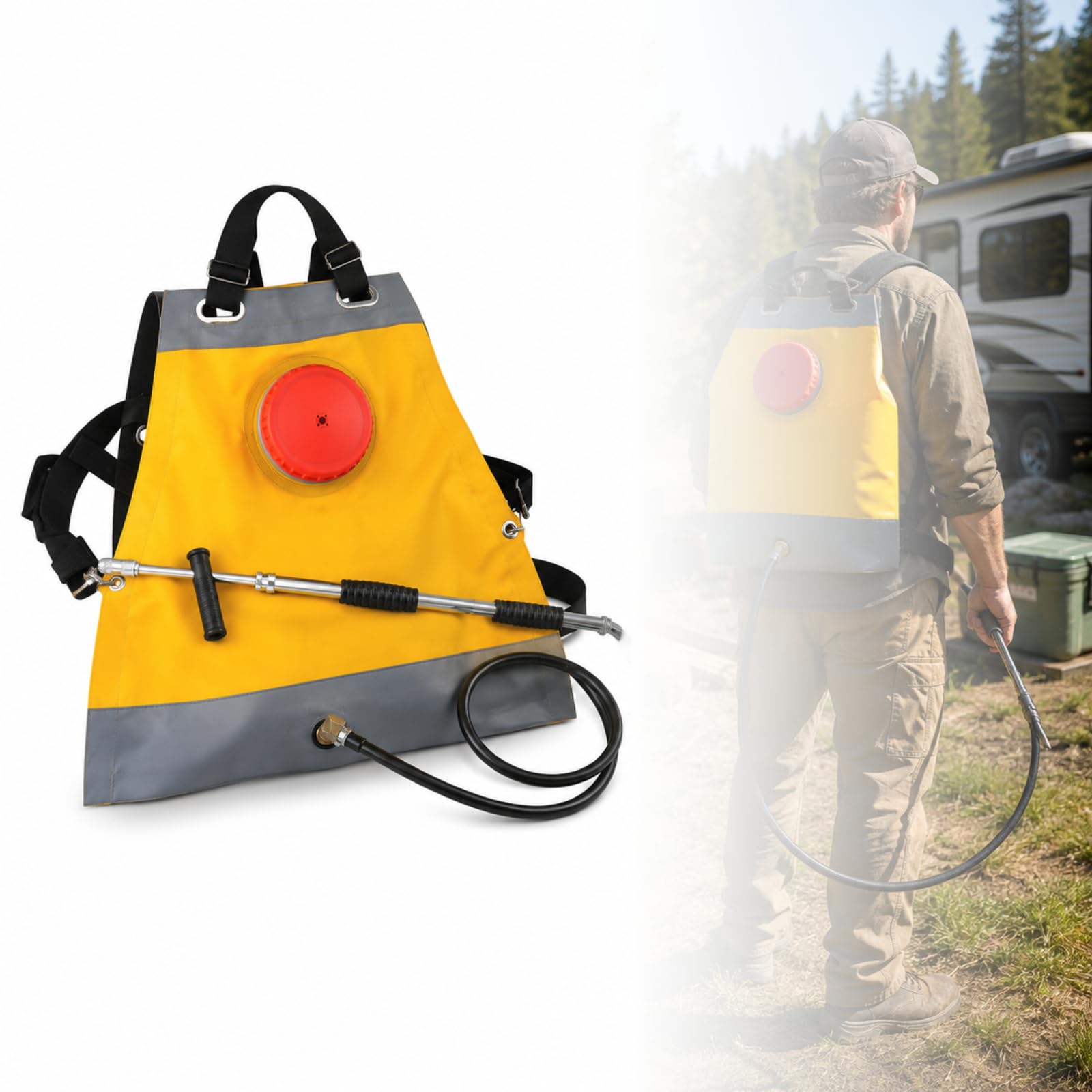 MESINURS Klappbarer Rucksack Feuerwehrpumpe 20L, 3,7 lbs