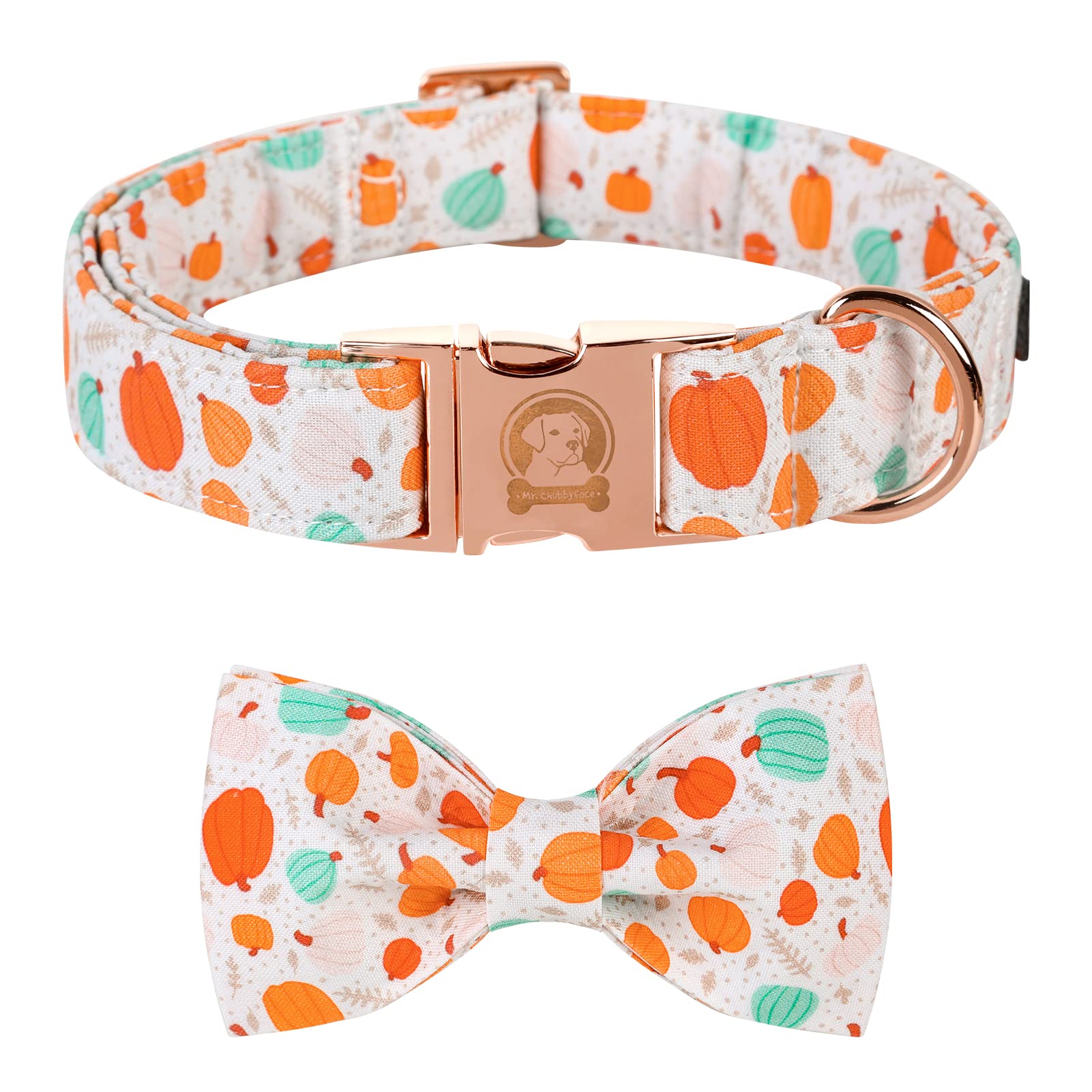 Mr.Chubbyface Brick Red Plaid Dog Collar Cute Dog Collar Bowtie Dog Collar Girl Boy Dog Collar M