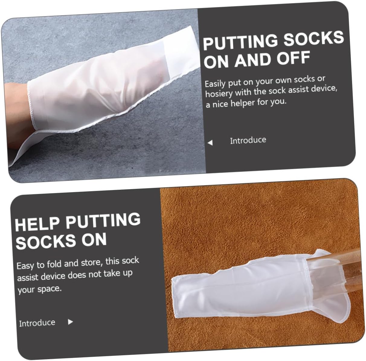 NOLITOY 6pcs Compression Sock Aid Tool for Seniors and Disabled Smooth Slide Sock Helper Comfortable Assist Device for Pregnant Women and Leg Support
