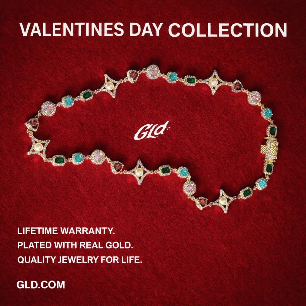 GLD Heart Pendant Necklace with Chain, Gold-Plated, Storage Pouch Included - Designed in Miami - Valentines Day Collection