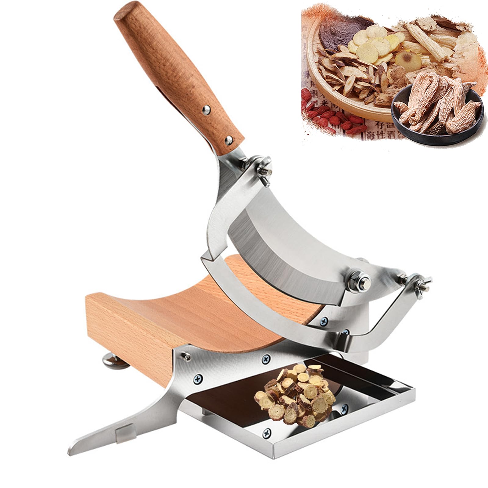 Manueller Fleischschneider, verstellbare Dicke von 0,000-1,3 cm, zum Schneiden von Kräutern, Biltong, Jerky, hartem Obst und Gemüse, Edelstahlkonstruktion