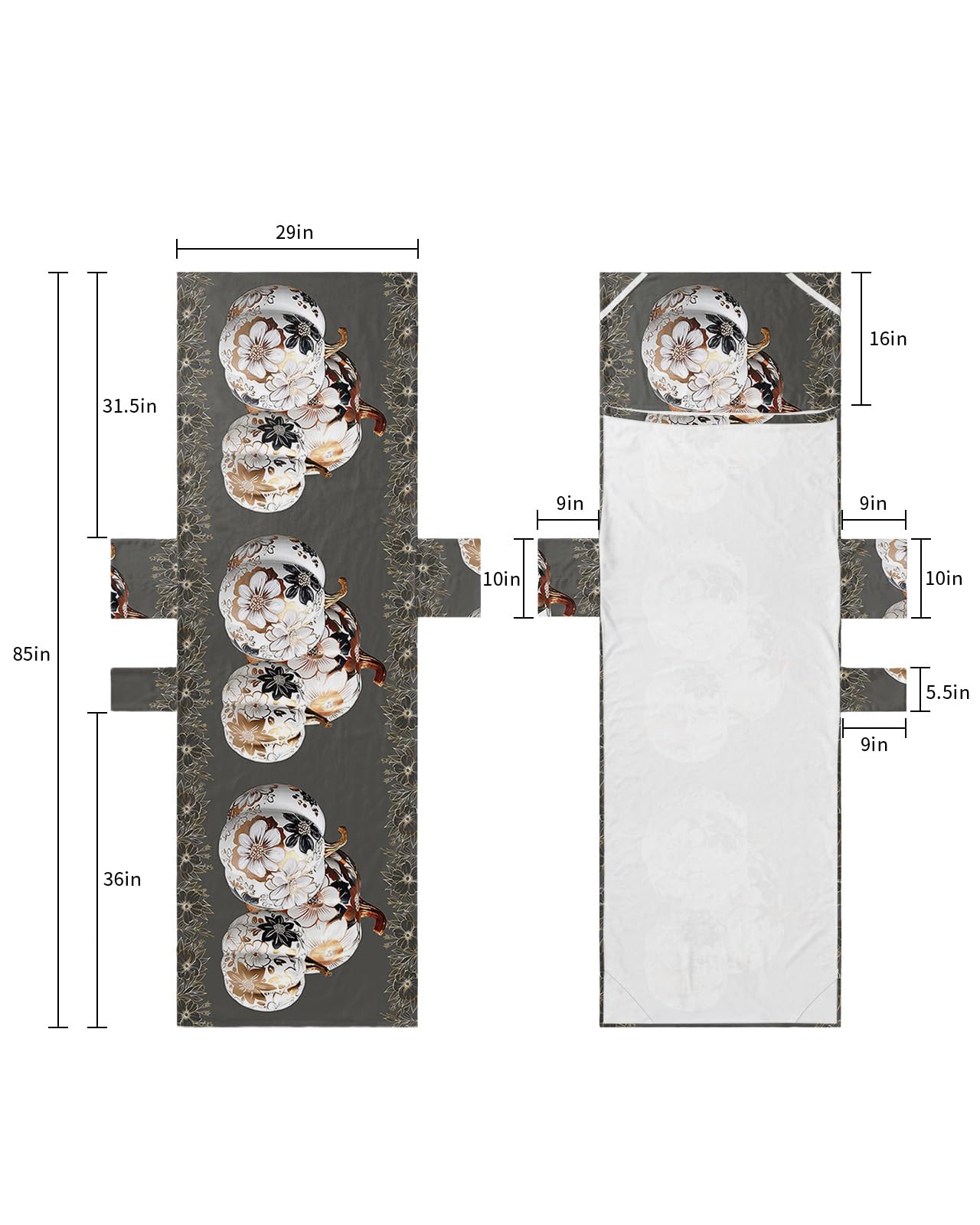 Thanksgiving Pumpkins, Beach Lounge Chair Towel Cover, Soft Chaise Lounge Towel with Side Pockets Patio Pool Chairs Cover for Beach/Pool Sunbathing 29x85 Fall Luxury Gold Flower Leaves