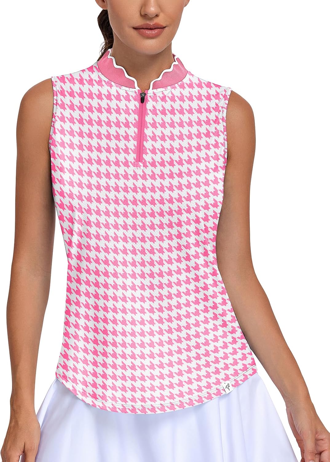 Soneven Women's Sleeveles Golf Shirt Zip Up Polo Shirts Moisture Wicking Tennis Top Lightweight Quick Dry Athletic Tank Tops