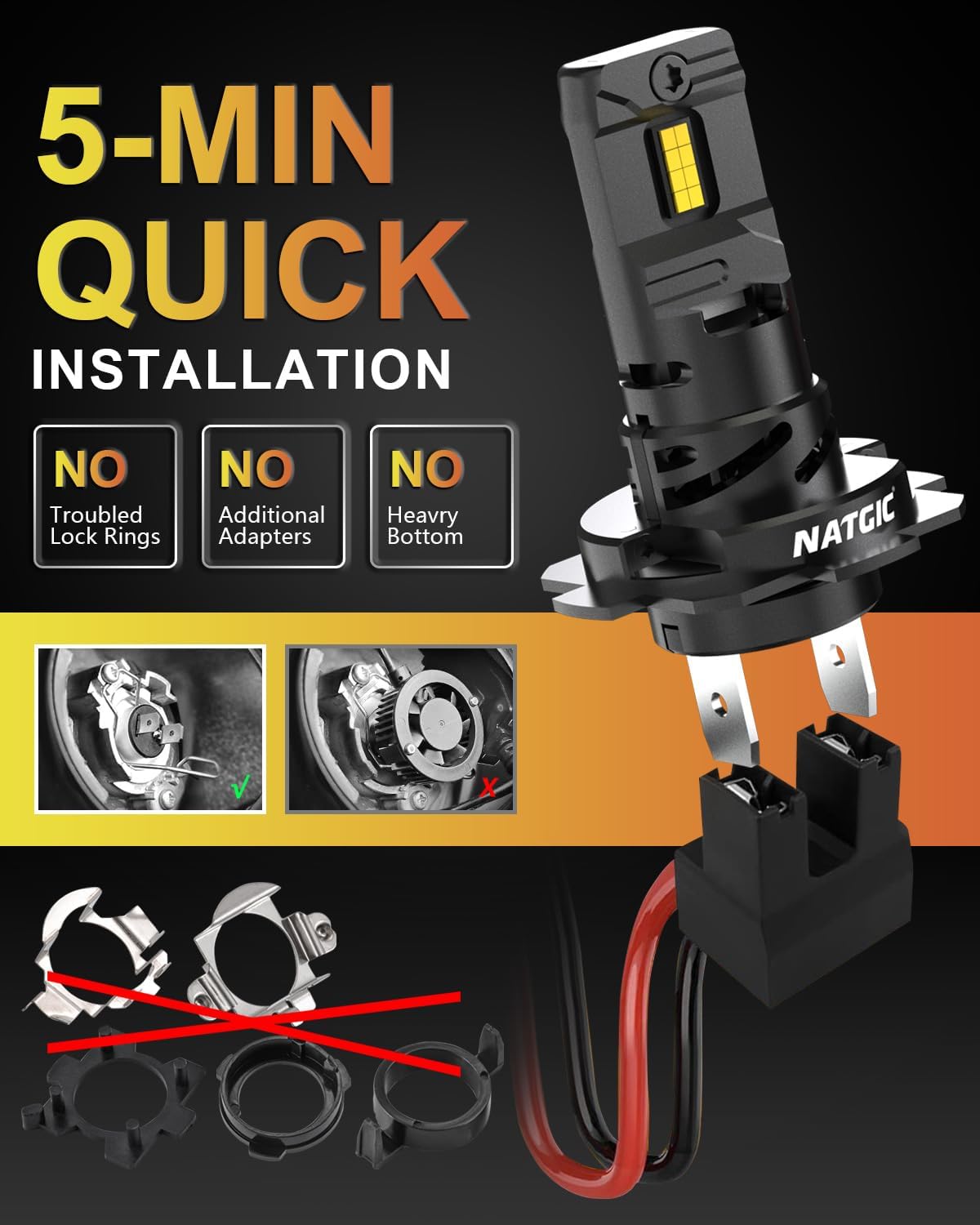 Blanco Bombillas para Faros LED H7,Bombillas LED H7 Kit de Conversión Blanco Xenón +500% de Brillo 16000LM 80W 6500k para Reemplazo de Lámparas Halógenas Automóviles(Paquete de 2)