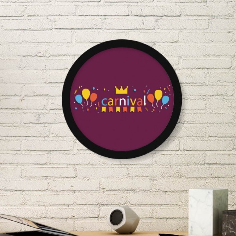 Cadre photo rond Carnaval de Venise bois noir pour mur vide chic