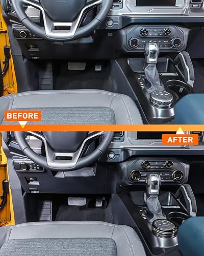 Miniatura 122 de Savadicar CKT01 Billet - Juego de molduras de perilla de control de aluminio, faros/4WD/HVAC, biseles de anillo de perilla de control climático, Rojo