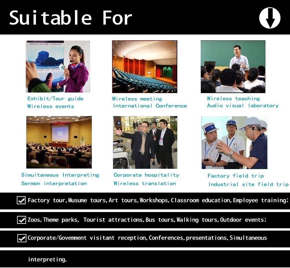 EXMAX ELGT-470 Wireless Whisper Acoustic Digital Transmission Tour Guide System 100 Channels for Tourism,Traveling,Conference,Training,Hajj,Church,Simultaneous Field,Interpretation(One Transmitter)