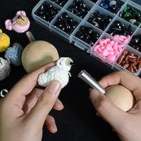 Vista 2 de UPTTHOW Herramienta auxiliar para fijar ojos y arandelas de seguridad, ojos y narices de muñeca para amigurumi, ojos de oso arreglar, utensilios