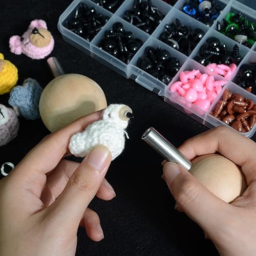 Miniatura 2 de UPTTHOW Herramienta auxiliar para fijar ojos y arandelas de seguridad, ojos y narices de muñeca para amigurumi, ojos de oso arreglar, utensilios de