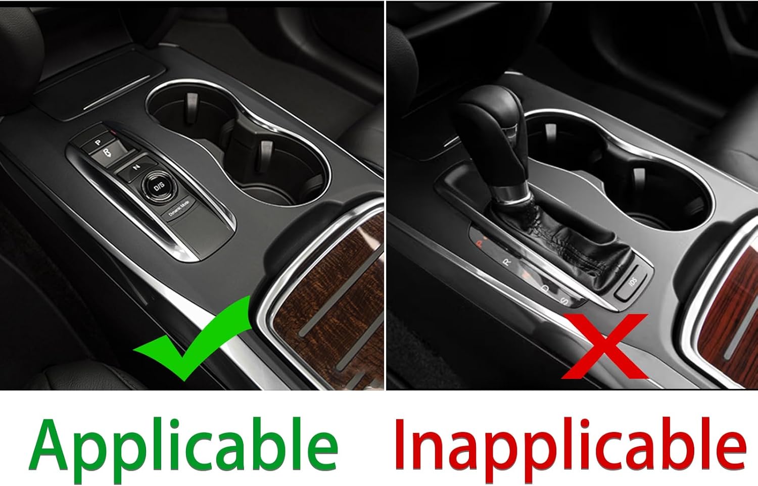 Car Center Console Automatic Gear Shifter Control Panel Soft Sticker Set Compatible with Acura MDX(YD3/4)/MDX Sport Hybrid(YD7) 2014-2020 Real Carbon Fiber Interior Accessories Black