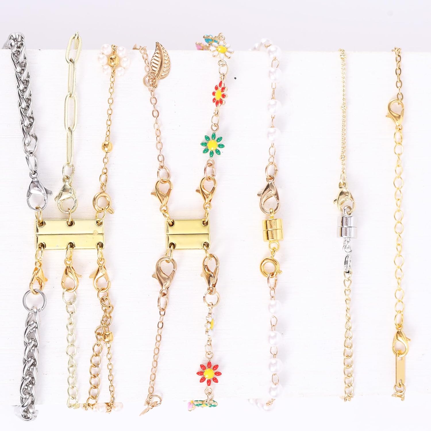20pcs Magnetic Necklace Extenders & Layering Clasps Set, Durable Jewelry Chain Connectors Magnetic Jewelry Clasps for DIY Craft Gift Necklaces Bracelets Anklets thumbnail