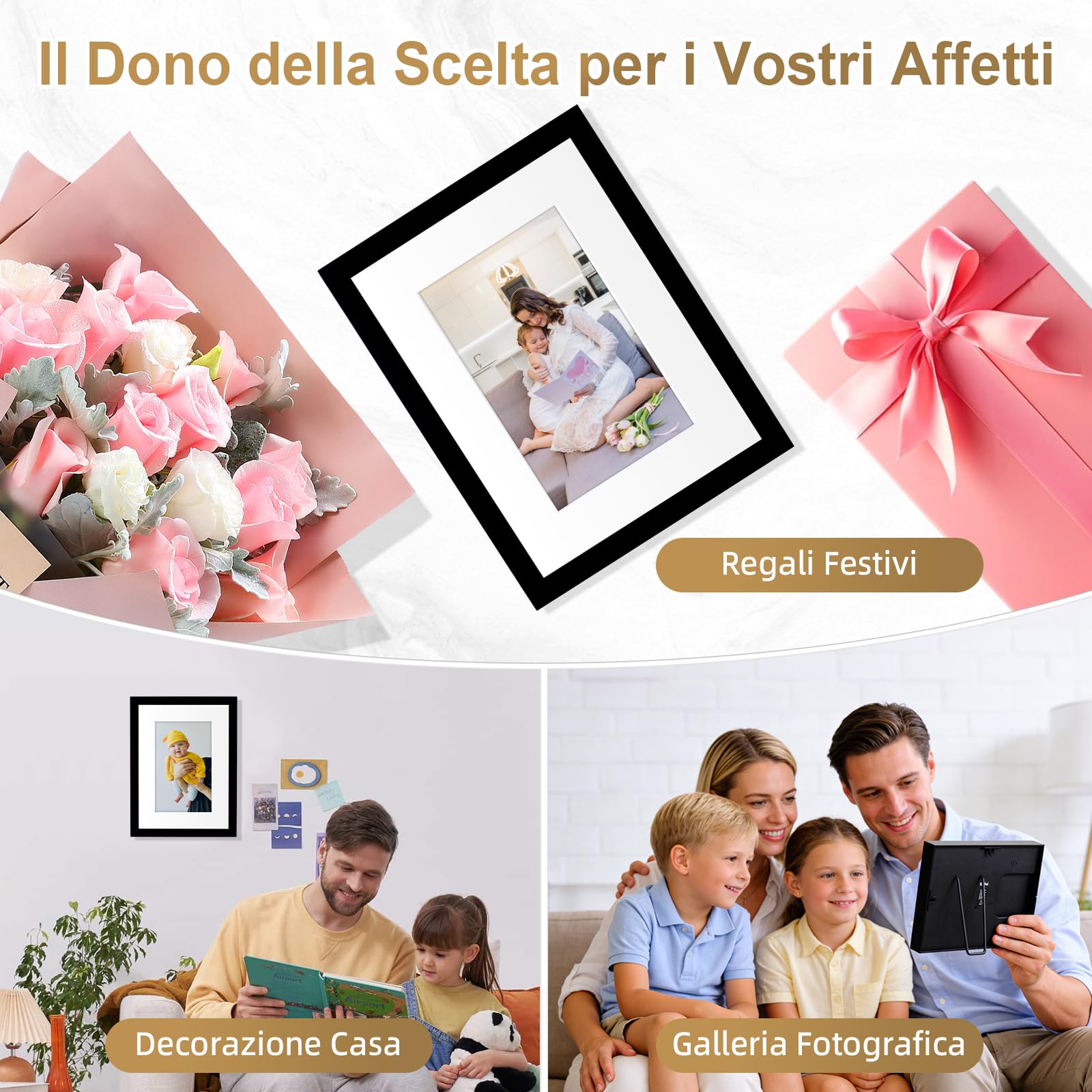 Cornice Digitale, Rollei Smart Frame WiFi 110 10,1 Pollici Frameo Portafoto Digitale 32GB IPS Touchscreen 1280x800 Condivisione di Foto e Video Cornice Nera Cornice-Foto-Portafoto-Cornici-Digitali