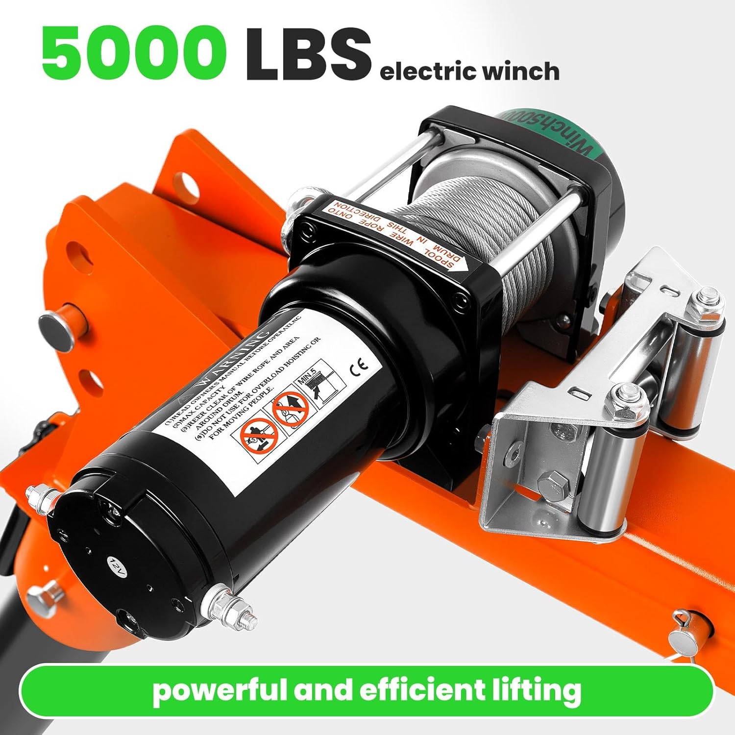 2200LBS Folding Truck Crane with 5000LBS Electric Winch, 360° Swivel Lift, Adjustable Boom, High Stability Truck Bed Crane for Construction and Workshop