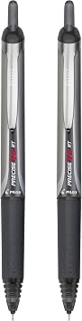 Pilot V5 RT Retractable Rollerball Pen, Extra Fine Point, Black Ink, 2-Pack 26050, 2-Pack