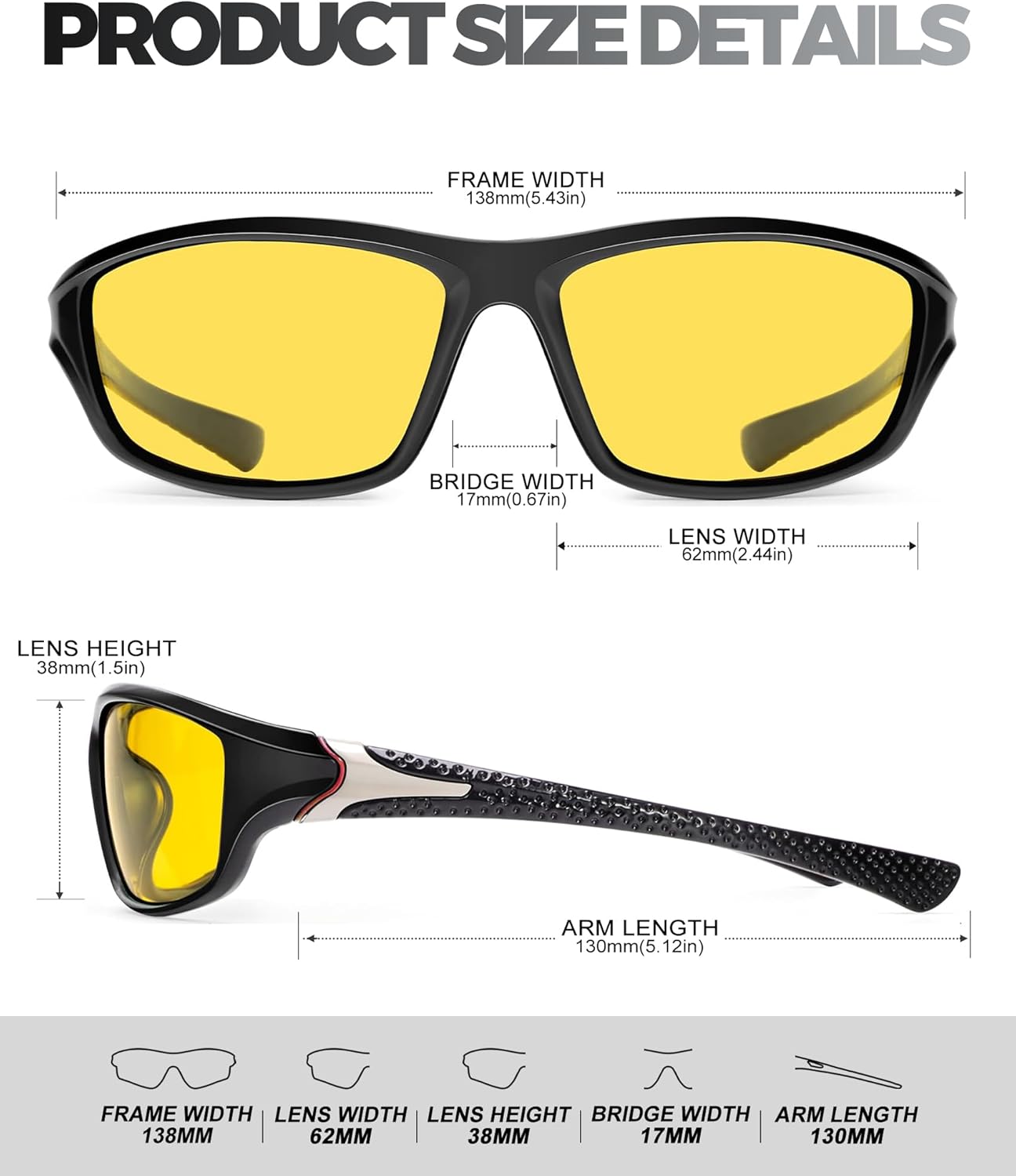 Polarized Sunglasses Men Sports Sunglasses for Men UV400 Sunglasses for Driving Golf Cycling Fishing Running - Image 4