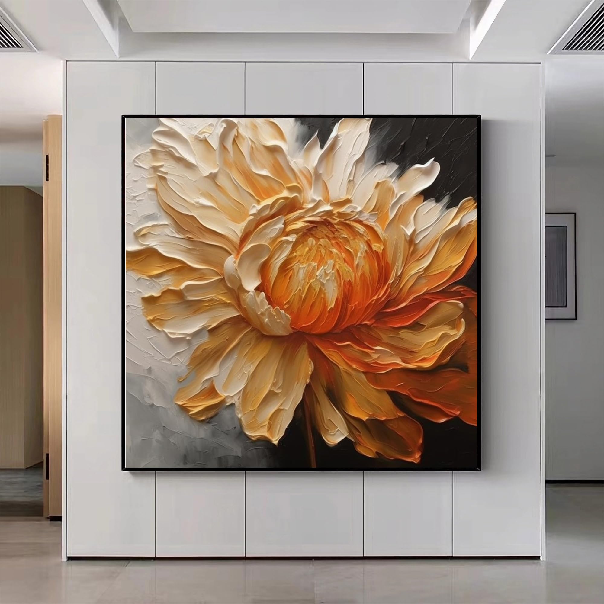 Amazon.com: ‎UYLHJKLZ 3D Orange Flower Painting on Canvas Abstract