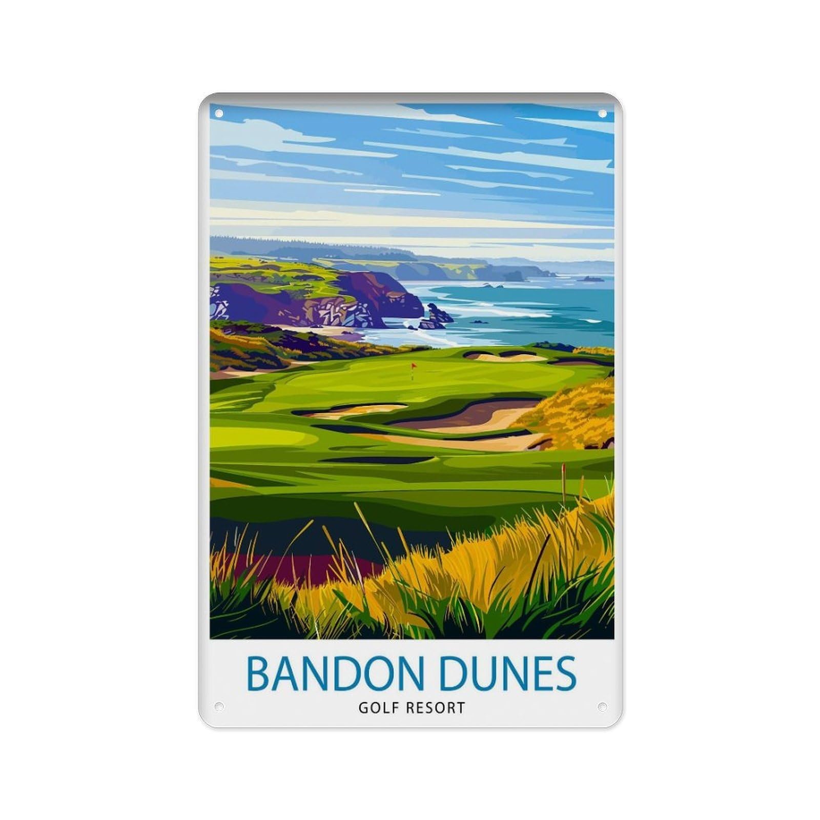 peiyeety Metal Tin Sign Bandon Dunes Golf Resort Oregon Journey Wall Decor Bandon Dunes Wall Decor Home Decor Bandon Dunes Gift Art Enthusiasts Golf 8 X 12 Inch