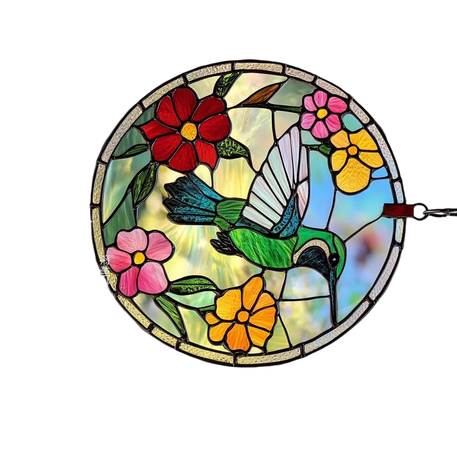 Carotoe B Colorful Acrylic Hanging Hummingbird Art Indoor And Outdoor Decorative Piece Shatter Resistant Ird Hanging Ornament Shatter Resistant Hummingbird Ornament