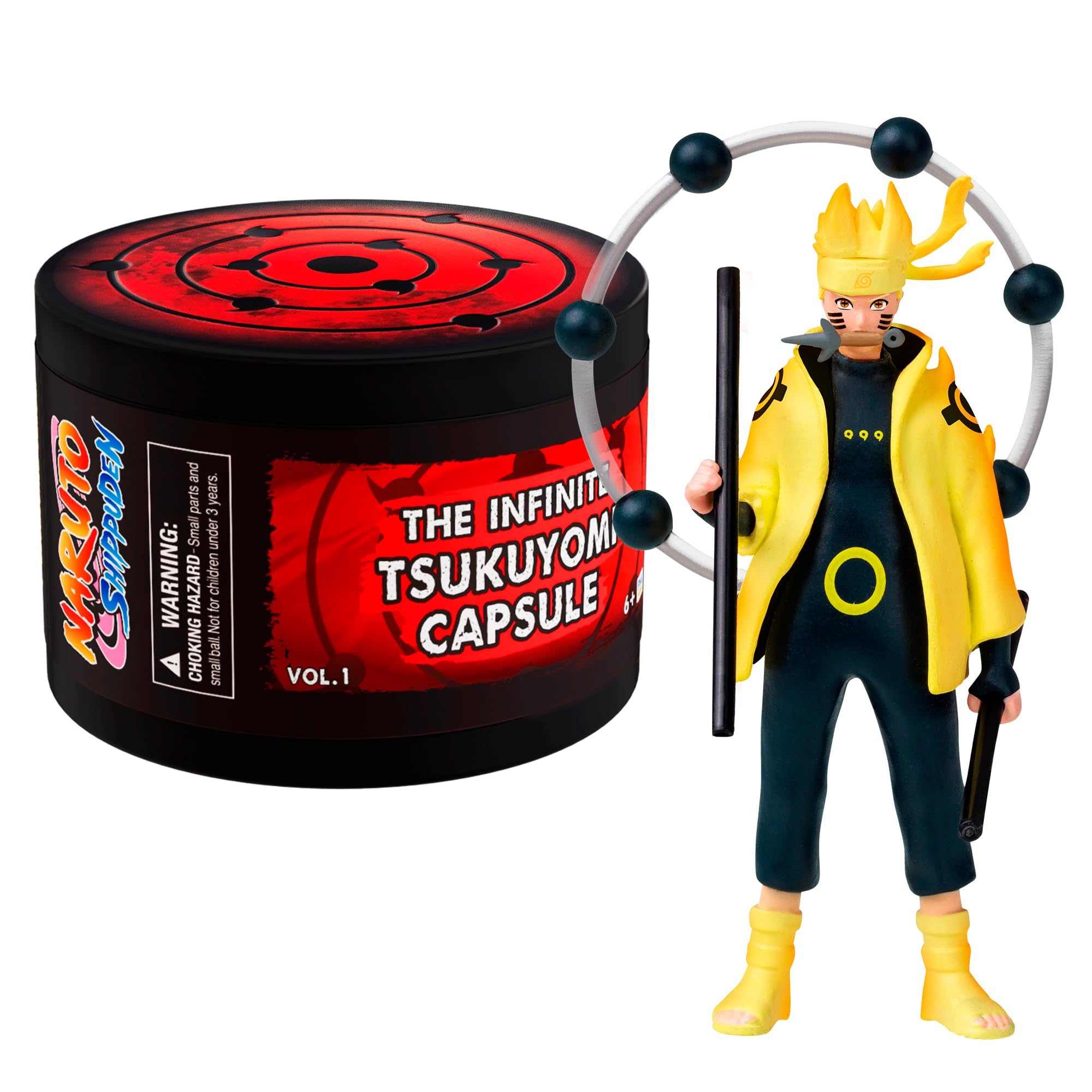 Bizak Naruto Tsukuyomi Infinity Capsule, Surprise Capsule, 7 cm, with Accessories and Display Base, 8 Collectable Figures to Collect, from 6 Years (64111305)