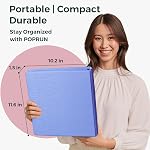 POPRUN 3 Ring Binder 1 Inch, PVC-Free Durable Organizer with 2 Inside Pockets for School & Office, Heavy-Duty Binder Holds 175 Sheets (8.5" x 11" Paper), 4 Pack, Pink