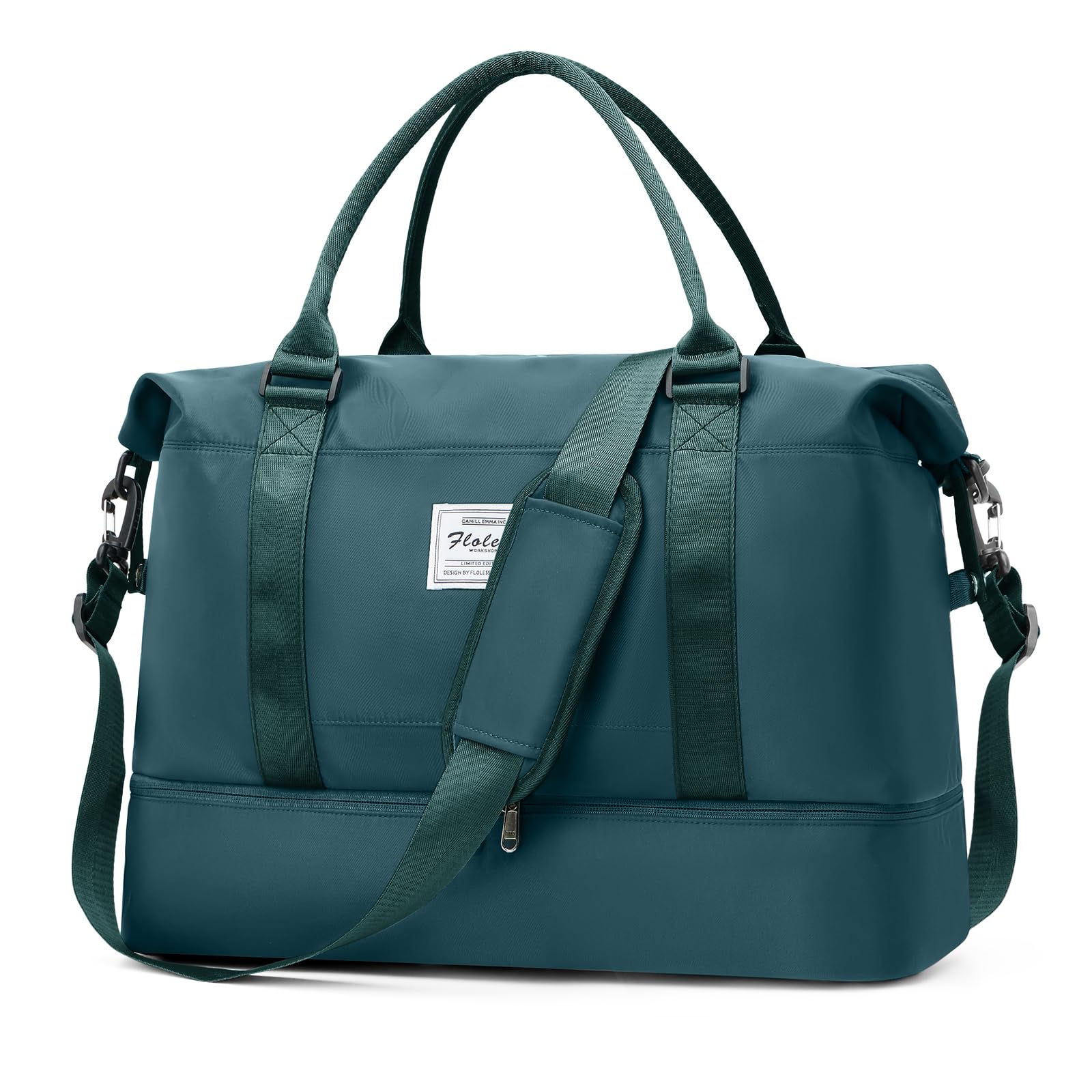 HPLQQ Borsone da Viaggio Donna Bagaglio a Mano Easyjet 45x36x20, Borsa Sportiva Borsone da Palestra con Scomparto per le Scarpe, Borsa da Weekend, Ospedale Parto, Danza,A03-Blu Pavone