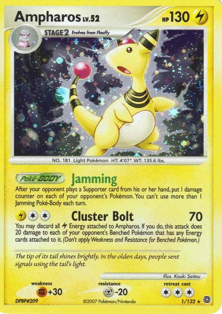 Pokemon Ampharos (1) Secret Wonders Reverse Holo