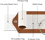 3 Emballer les étiquettes de bagages,Anyos Prime PU Étiquettes de bagages de voyage Valises Bagages Étiquettes avec nom ID Protection de la vie privée des cartes (brun clair)