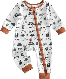 Baby Boy Hunting Outfit Deer Zipper Jumpsuit Fall Winter Clothes