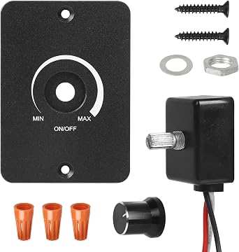 DC 12 V Dimmer Switch, Continuous Dimming for Motorhome, Boat, Truck, Caravan for Motorhome Boat Truck Caravan Trailer Light Black