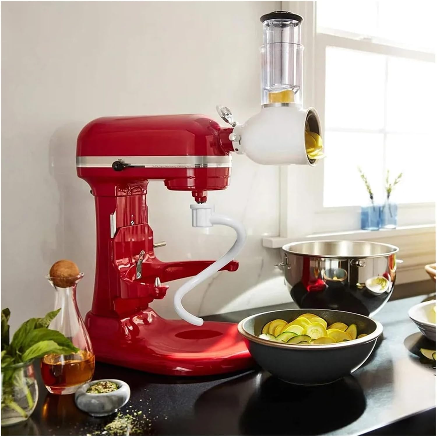Mixer Parts,Spiral Coated Aluminum Dough Hook Non-Stick Stand Mixer ，Compatible for 5K7DH 5KSM7590 KNS256CDH