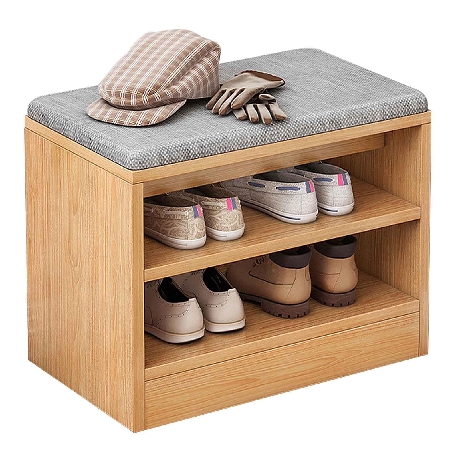 MYUYEE Narrow Shoe Storage Bench Small Unit Shoe Orga For Entryway Small Space Shoe Cabinet With Seat 42Cm/60Cm Efficient And Stylish Solution(B-42Cm)