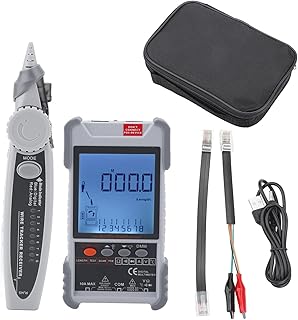 YHUEGH Network Cable Tester with POE Test and NCV Detection, Ethernet Wire Tracer for CAT5 CAT6 CAT7 CAT8, Telephone Line Tester Test Fault Distance Location and Length Measurement