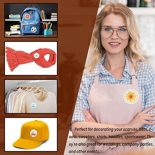 Miniatura 4 de Wpxmer Paquete de 16 insignias de botón de acrílico de 3 pulgadas, botón de plástico transparente para manualidades con alfiler, botones redondos