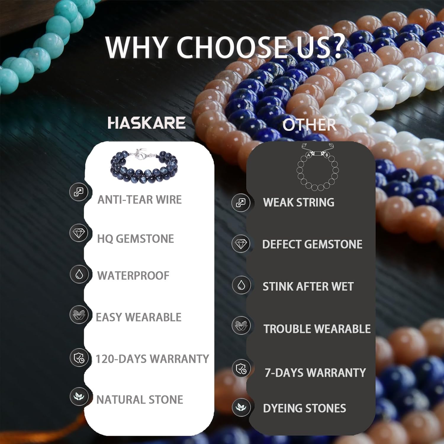 Natural Stone Beds Bracelets for Men - Double-strand Premium Crystal Tourmaline Tiger Eye Beaded Bracelet with Durable Clasp Adjustable, Strength Grounding Energy Jewelry for Stress Relief Balance Protection